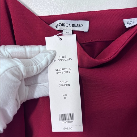 Veronica Beard Revolve Mavis Crimson Red Sleeveless Slip Maxi Dress Size 14 DWT - Picture 5 of 9